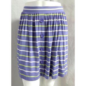 "CASLON" PERIWINKLE BLUE STRIPED KNIT CASUAL CAREER MINI SKIRT SIZE: XLP NWT
